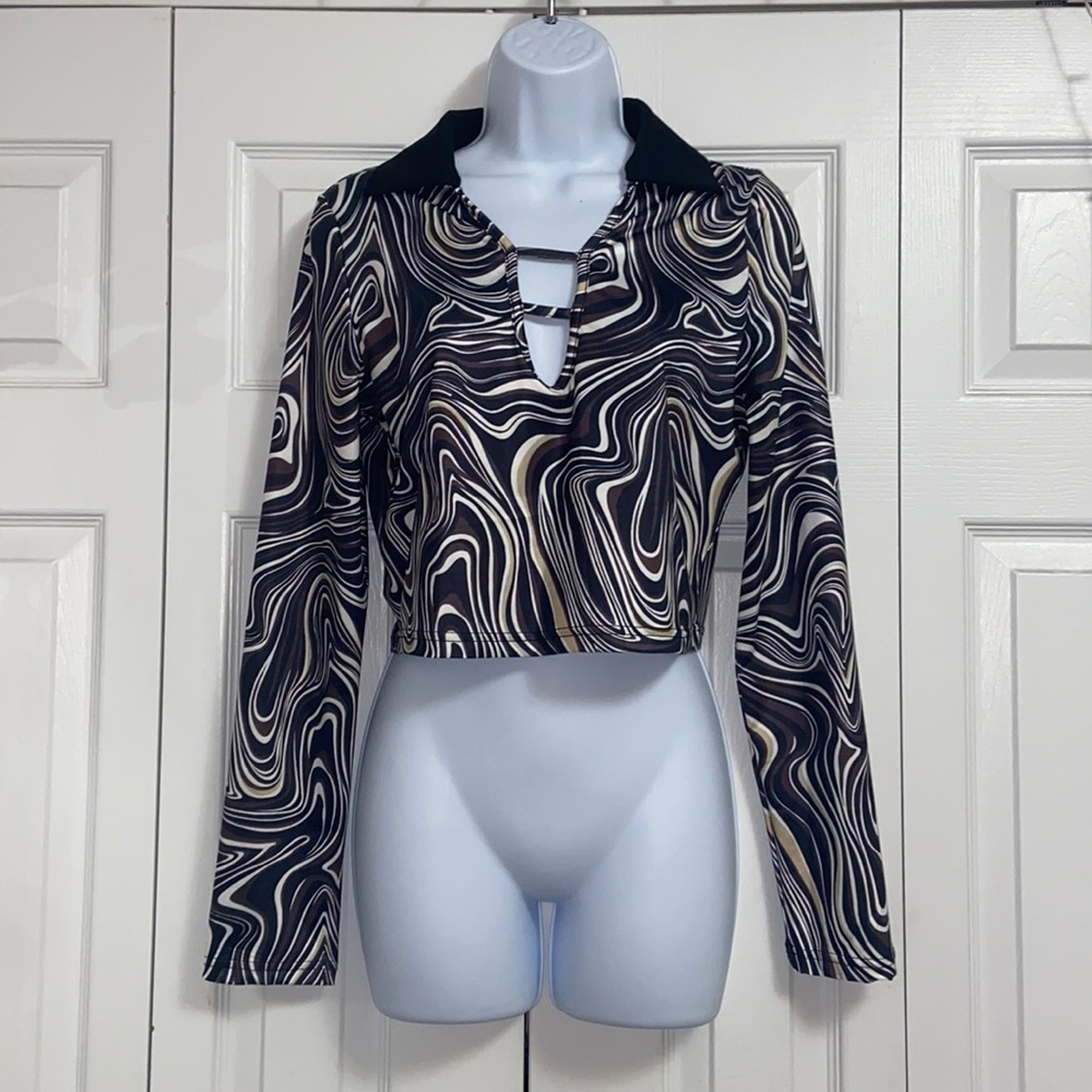 SHEIN | Cropped Collared Blouse